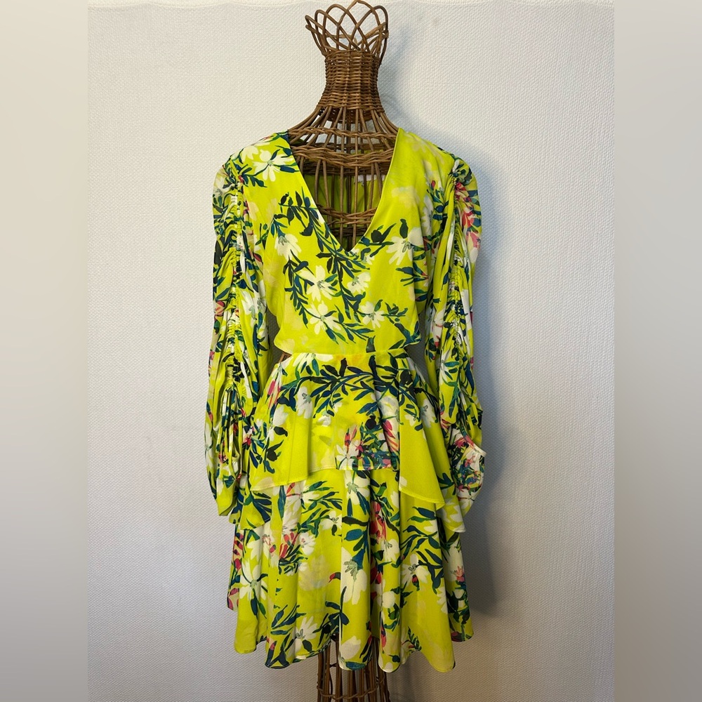 One33 Social by Badgley Mischka Floral Cutout Ruffle Dress - Size 10